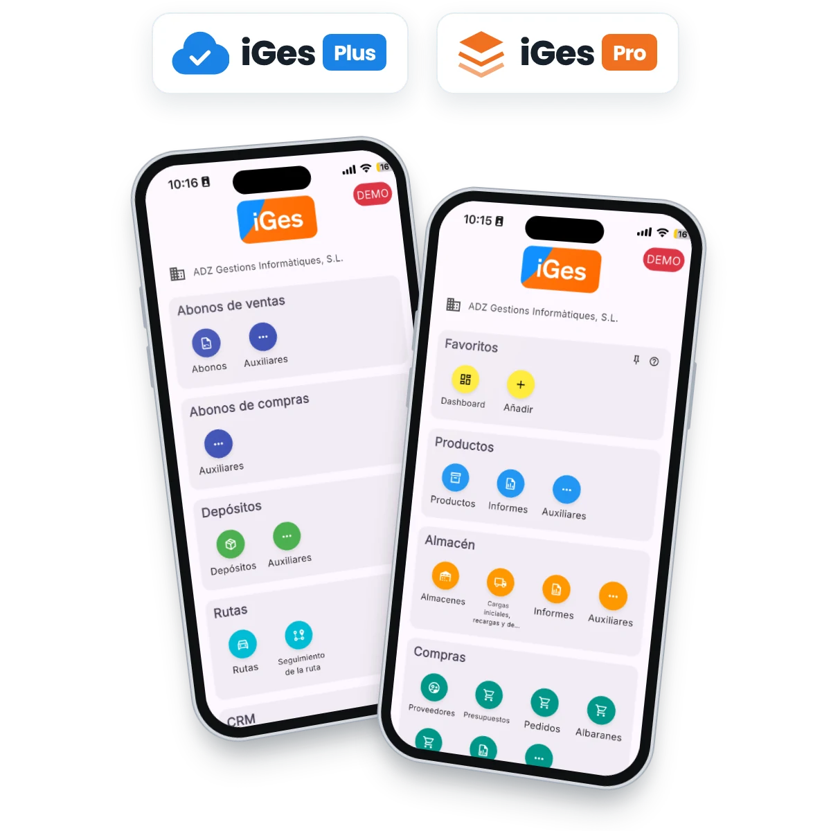 Productos, almacén, compras y abonos en iGes Plus y Pro